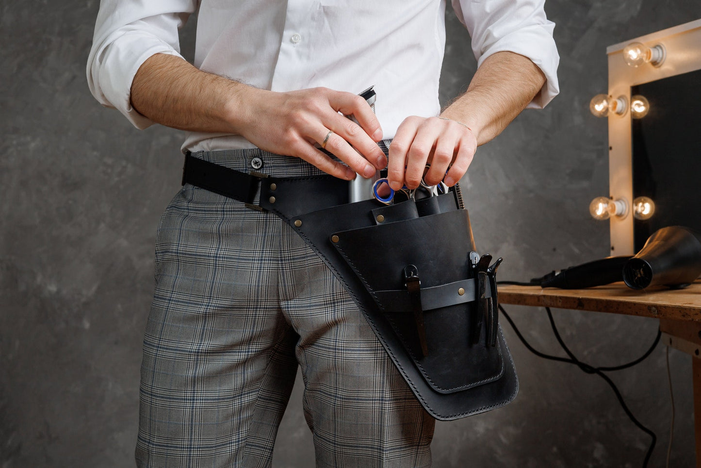 Leather Barber Hairdressing Tool Belt