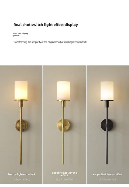 Natural Marble Wall Lamp Modern Brass Wall Light