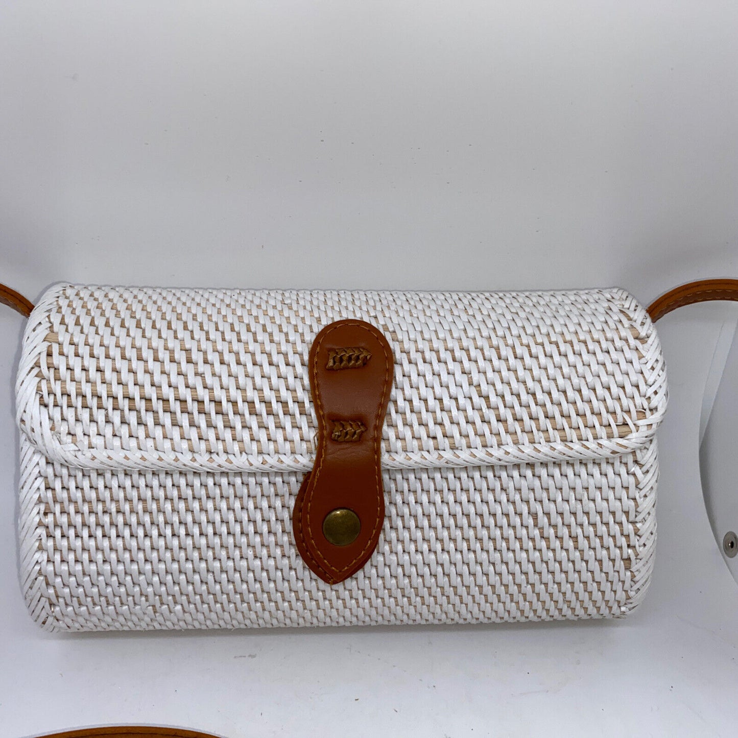 White Rattan Small Sling Bag