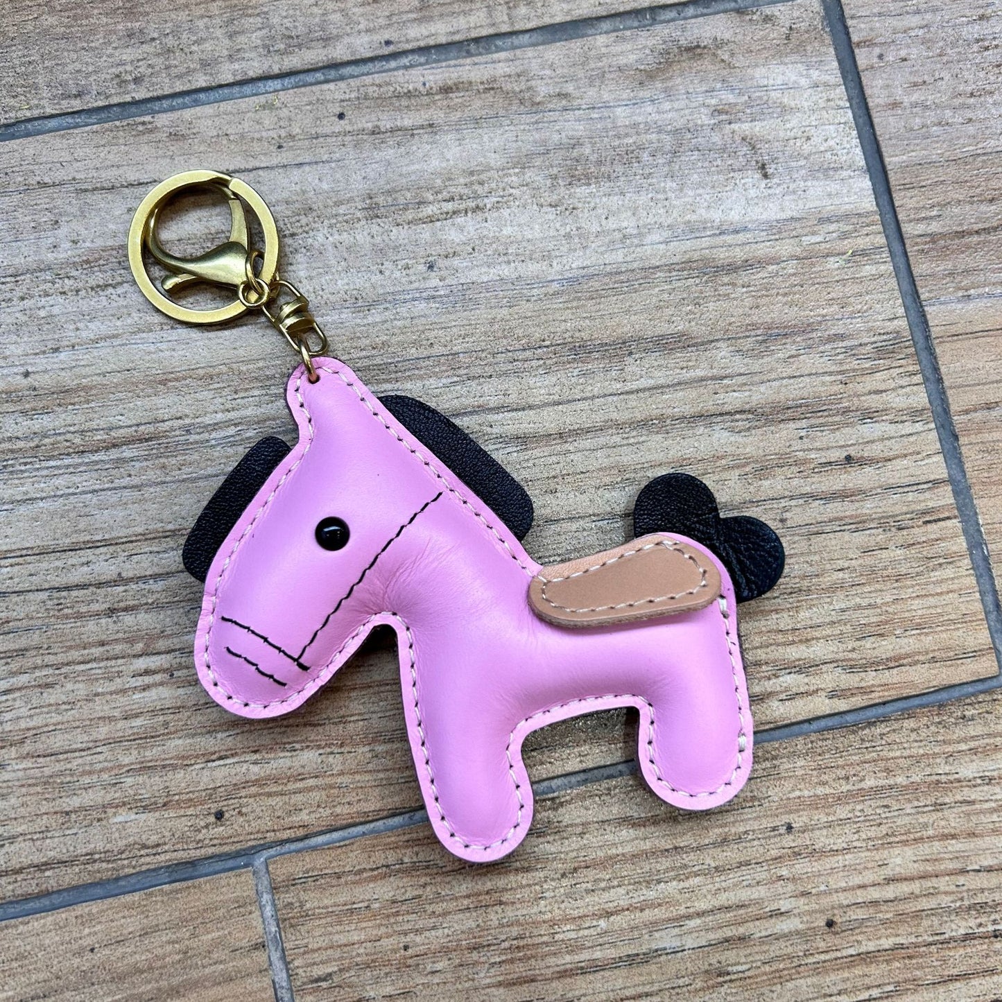 Leather horse keychain cute pony bag charm gift accessory 8