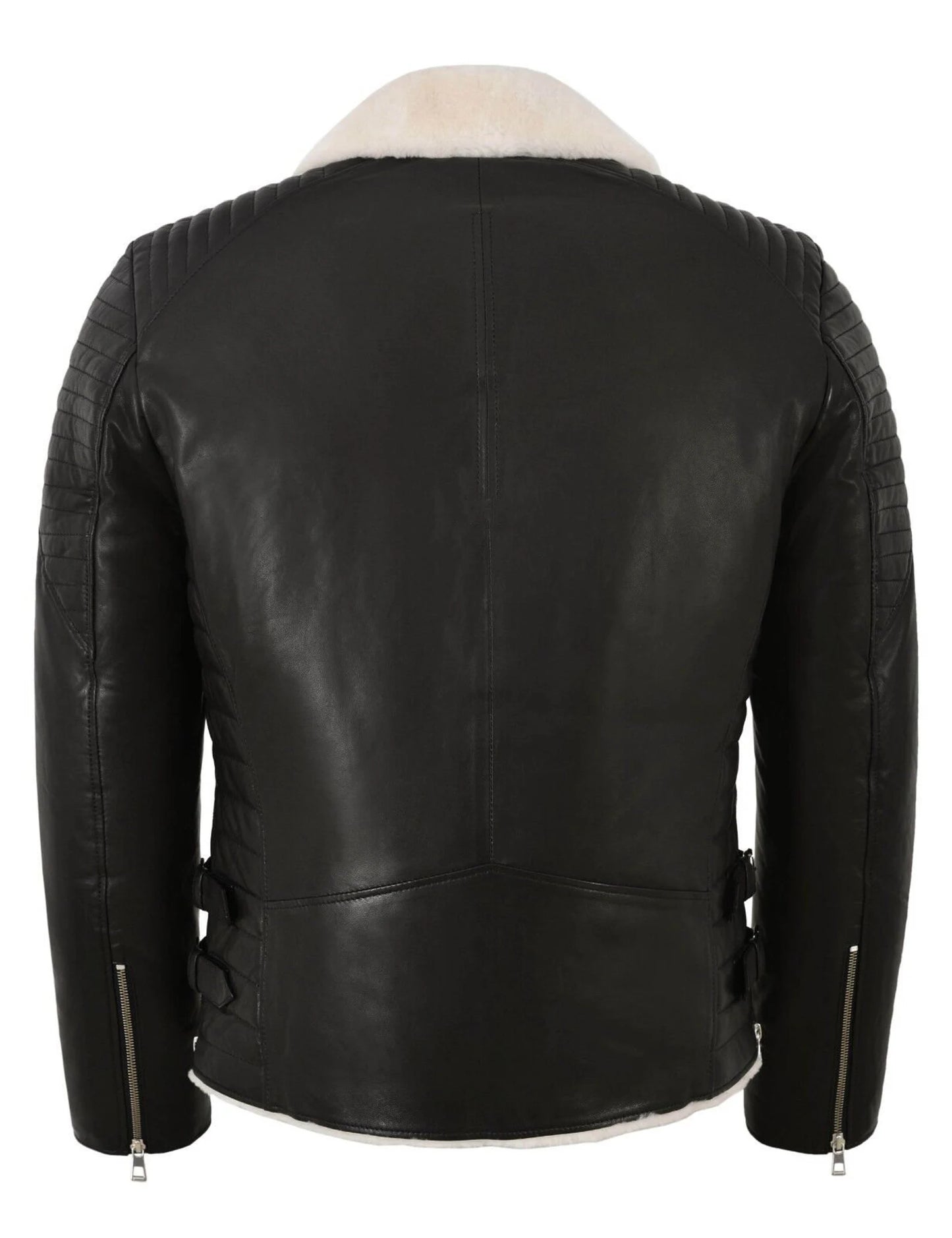 Men's Bomber Leather Jacket With Fur