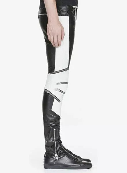 Men's Leather Rider Pant Two-tone