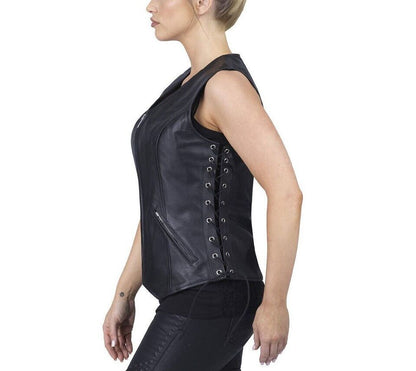 leather vest women's motorcycle