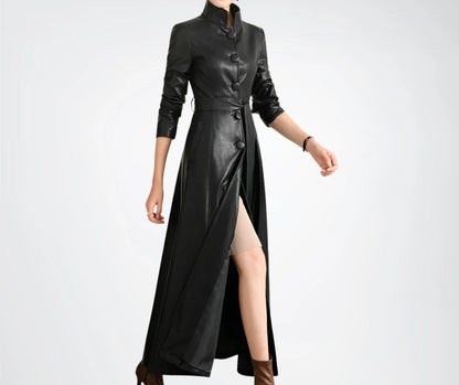 leather trench coat women