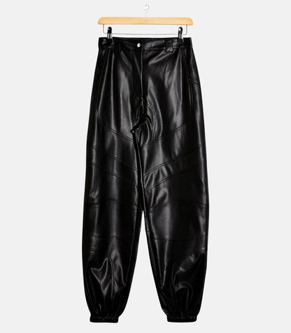 Women’s Black Genuine Leather Trousers