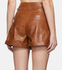 Genuine Brown Leather Shorts For Women