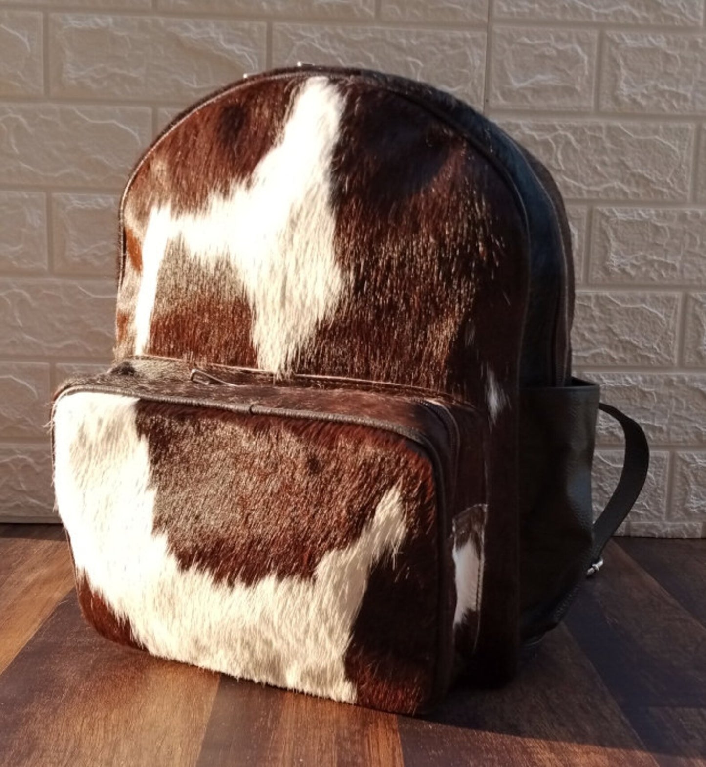 Small Dark Cowhide Backpack