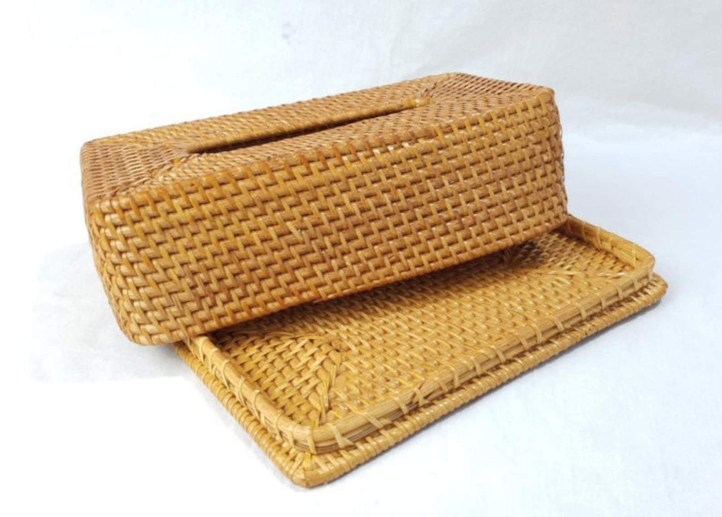 Rattan Tissue Box Rectangular