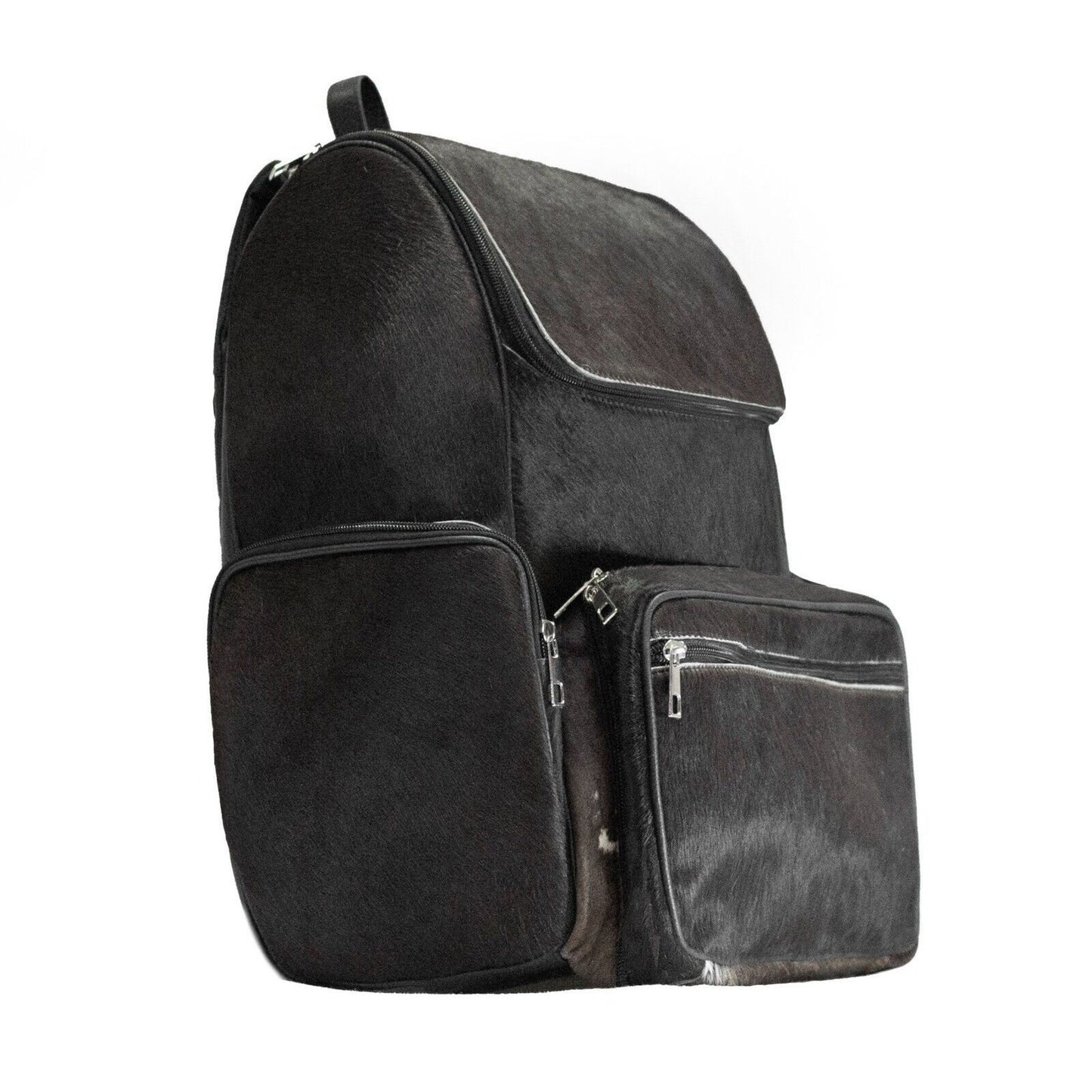 Natural Black Cowhide Backpack Bag