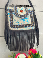 Metallic Cowhide Crossbody Purse