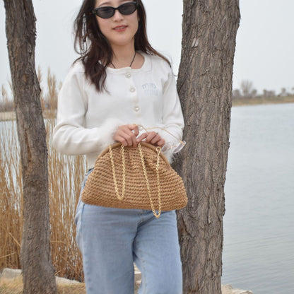 woven summer women crossbody purse bag