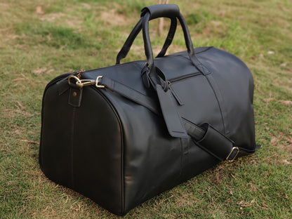 Genuine leather holdall luggage bag