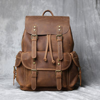 Genuine Cowhide Leather Travel Backpack