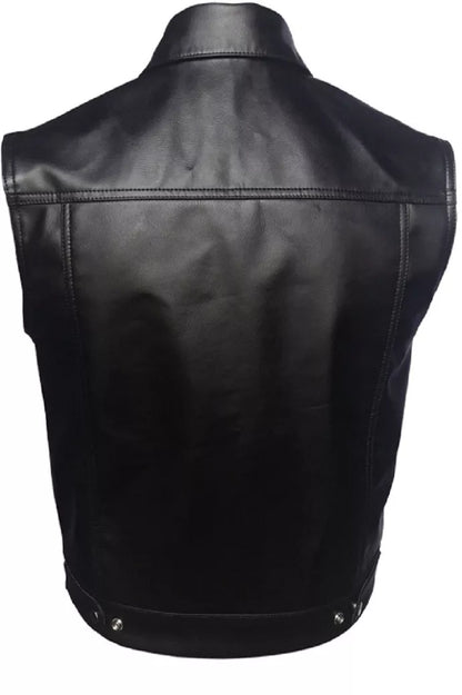 leather motorcycle vest waistcoat