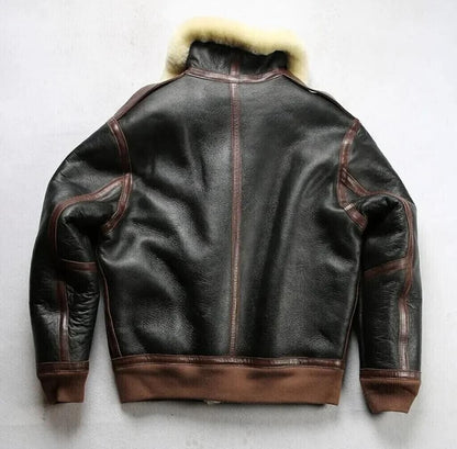 Genuine Leather RAF Bomber Shearling Jacket Men's