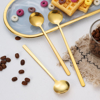 Stainless Steel Round Spoon Coffee Stirring