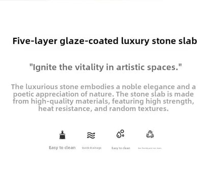 Round Stone Gongfu Tea Tray with Drain