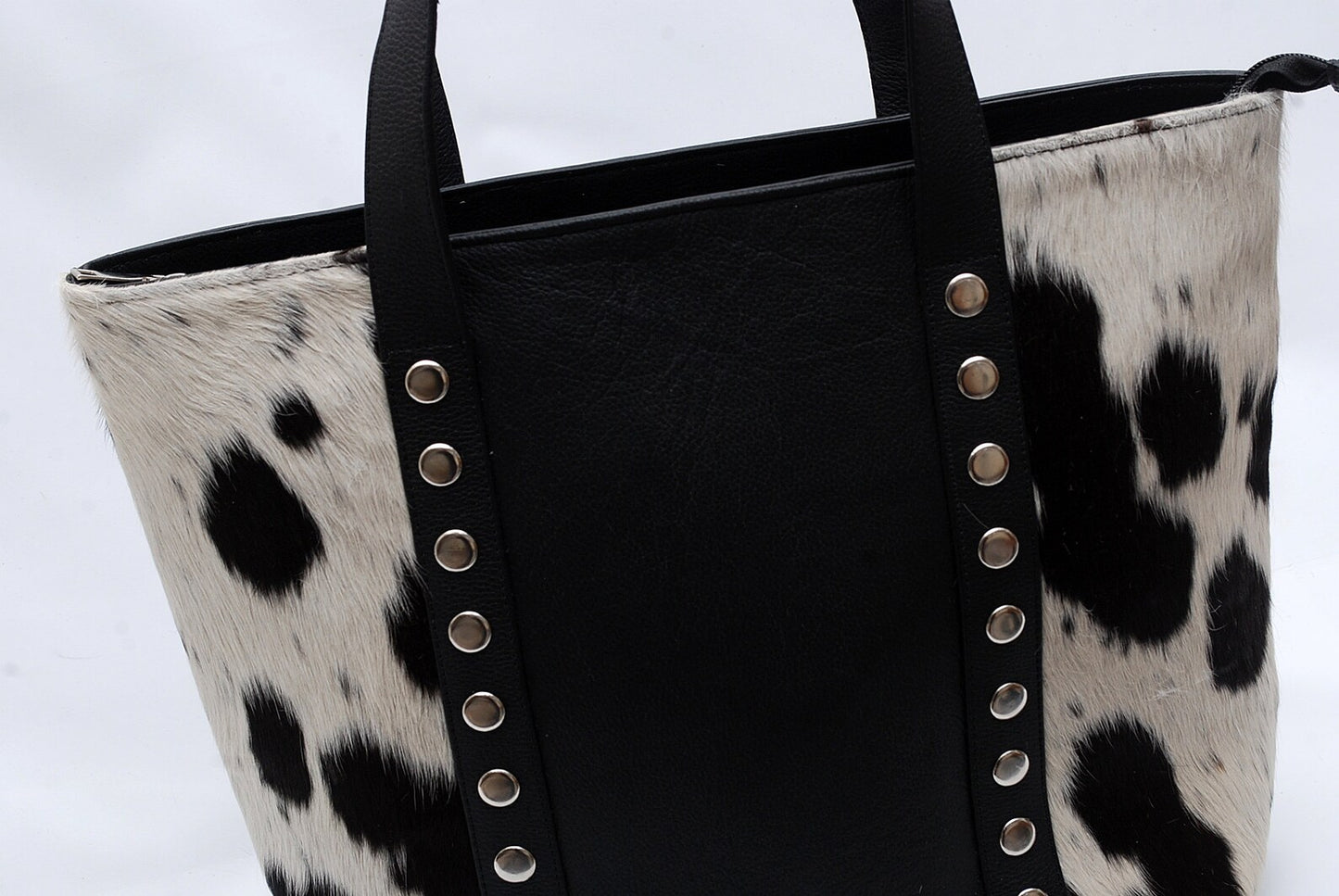 Black White Cowhide Shoulder Purse