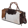 Tricolor Cowhide Duffel Bag With Shoe Compartment