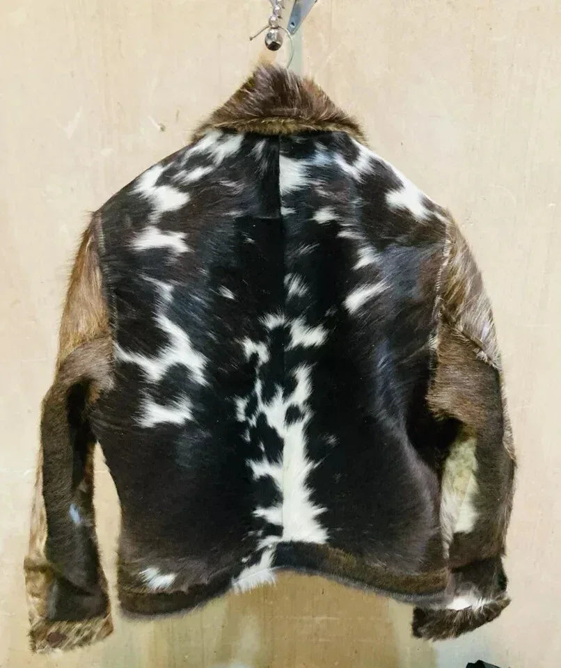 Men’s Genuine Speckled Cowhide Fur Leather Jacket