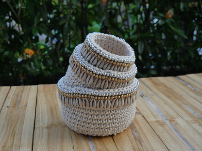Macrame Crochet Sea Shells Baskets