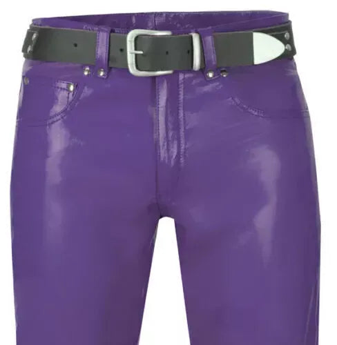 leather pants for men purple