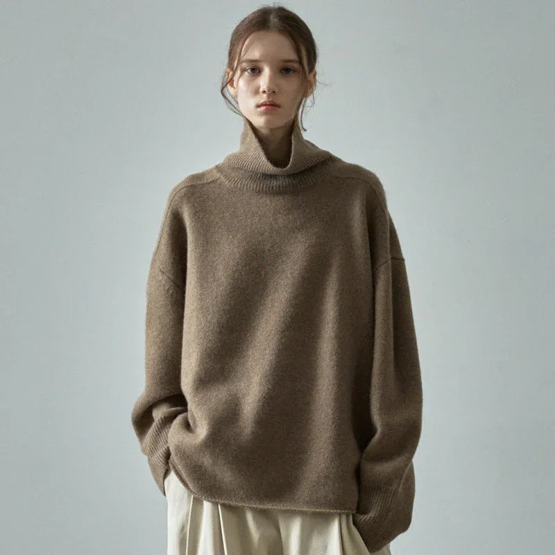 Low classic oversized high neck wool sweater 2 S