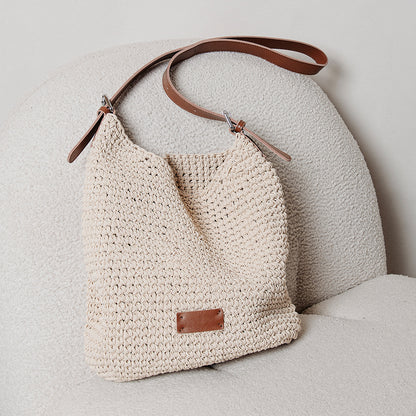 Black Woven Armpit Shoulder Purse Bag