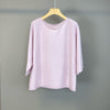 Women Wool Cashmere Round Neck Mid Sleeve Sweater