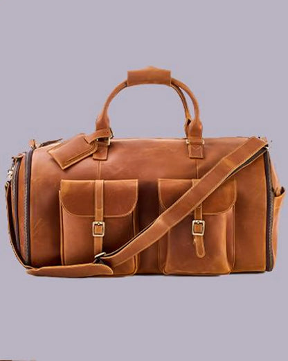 leather duffle garment bag