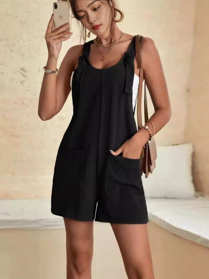 Women's Summer Overall Knot Strap Romper