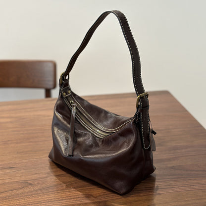 Genuine Leather Underarm Shoulder Bag for Women