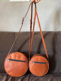 Leather sling crossbody bag messenger style