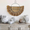 Raffia Wall Hanging Natural Grass Round Woven Tapestry