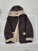 Women Shearling Fur Suede Hooded Coat