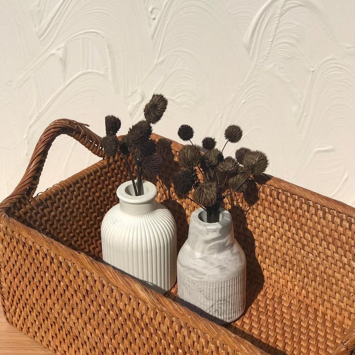 Natural Rattan Storage Basket With Handle