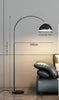 Modern curved arc floor lamp for living rooms A-black