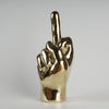 Brass Sculpture Hand Finger Sign Decor