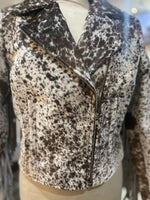 Speckled Cow Skin Fur Jacket