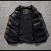 Distressed leather motorcycle riding vest for men big size