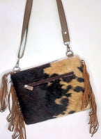 Real Cowhide Dark Crossbody Bag