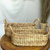 Natural dried water hyacinth oval storage basket