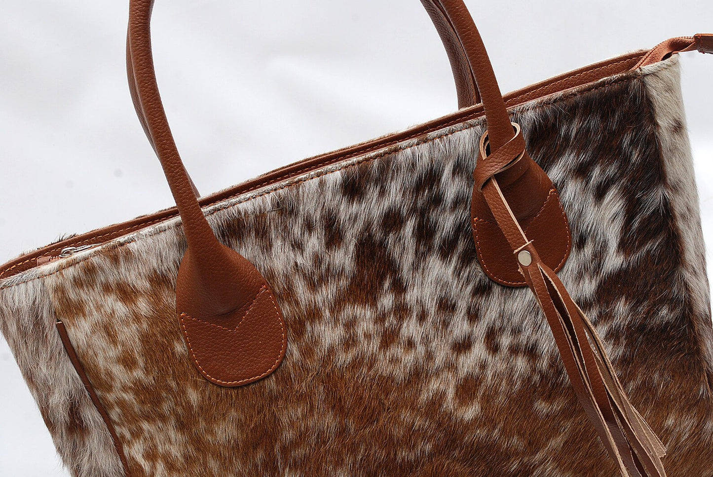 Hair On Cowhide Speckled Tote Purse