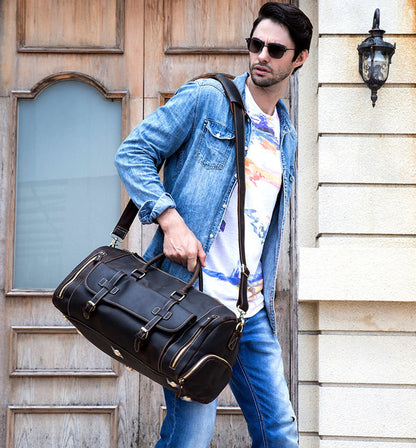 Leather Weekender Travel Bag