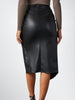 Genuine Leather Twist Detail Midi skirt