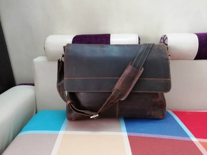 Handmade Leather Messenger Office Bag