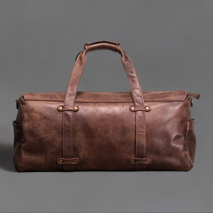 Genuine Leather Duffle Overnight Bag