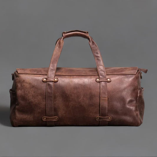 Genuine Leather Duffle Overnight Bag