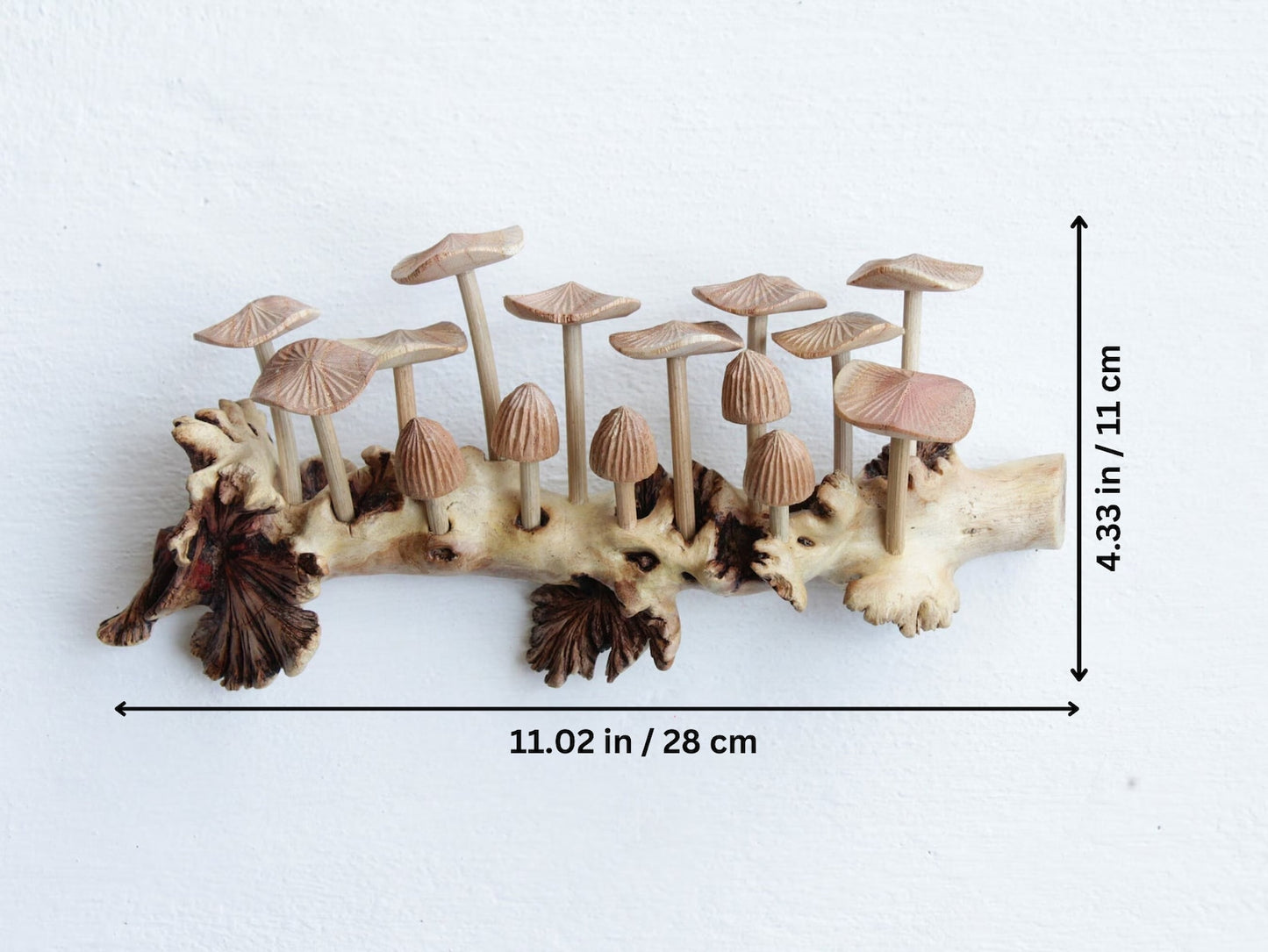 Wooden Sculpture Hanging Mushroom Wall Art