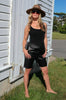 Women's Real Black Leather Shorts